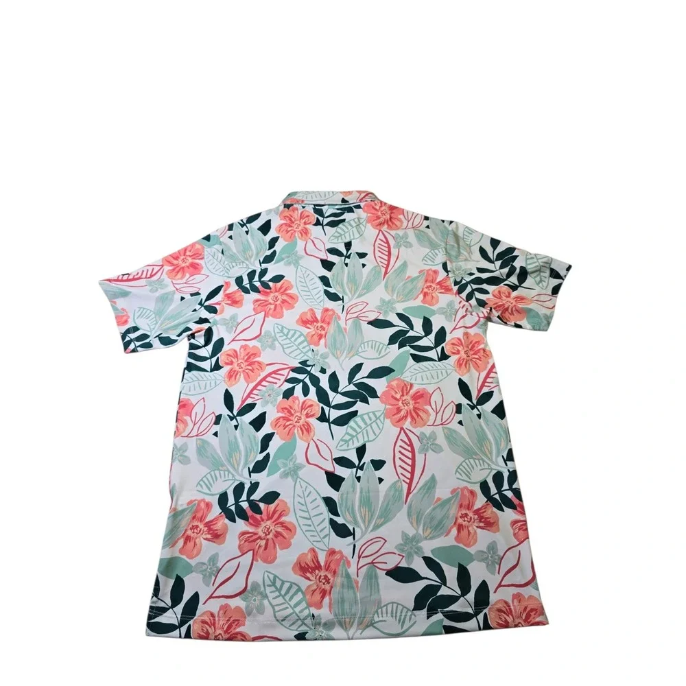 NWT‎ Bad Birdie M Floral Polo Shirt 4-Way Stretch UPF 50+